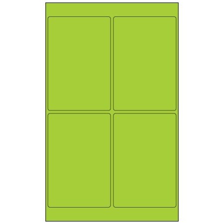 Bsc Preferred 4 x 6'' Fluorescent Green Rectangle Laser Labels, 400PK BUY00025559